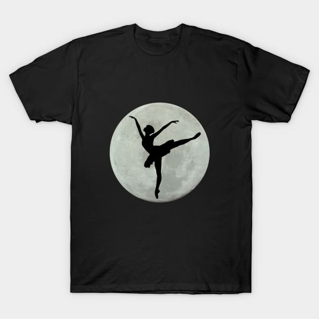 Ballet Dancer Over the Moon T-Shirt by Felipe G Studio